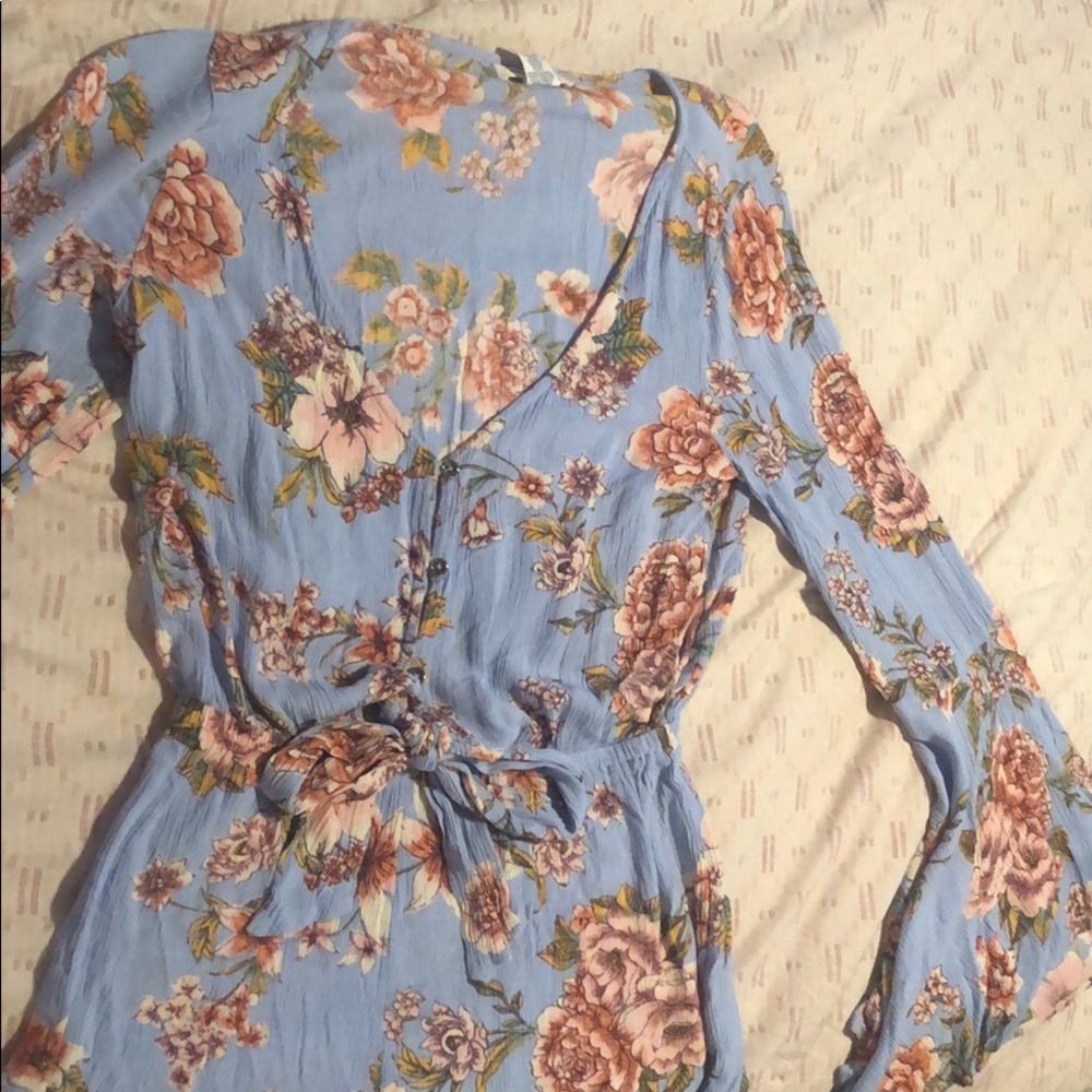 Light blue floral romper